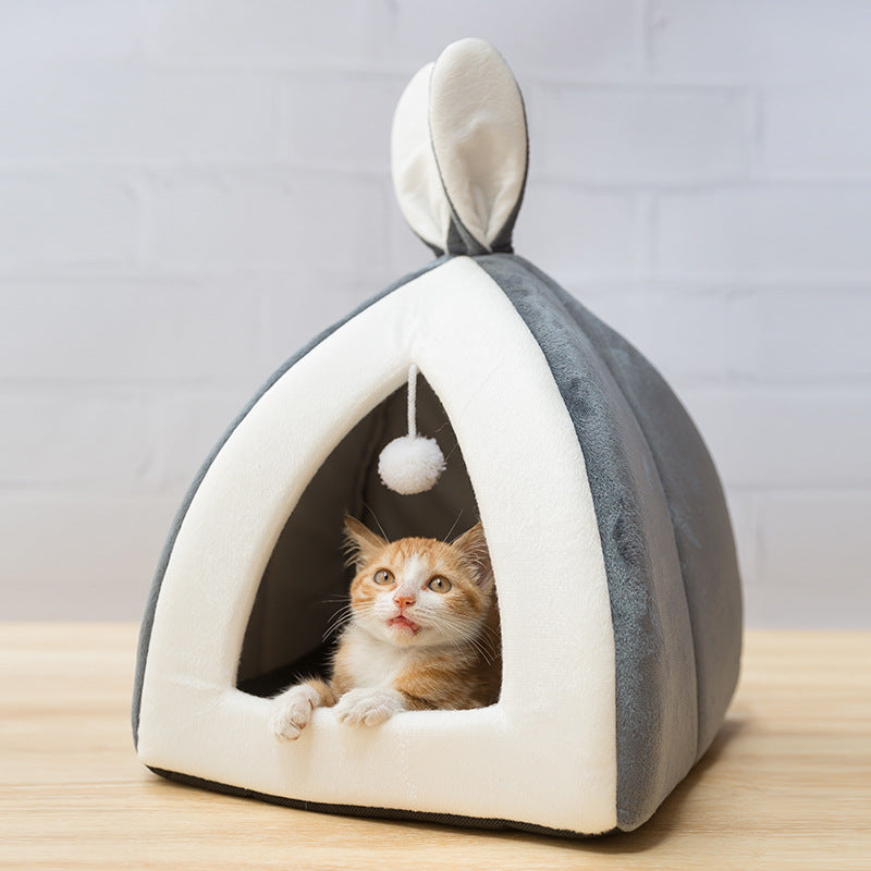 Cute Bunny Ear Cat House
