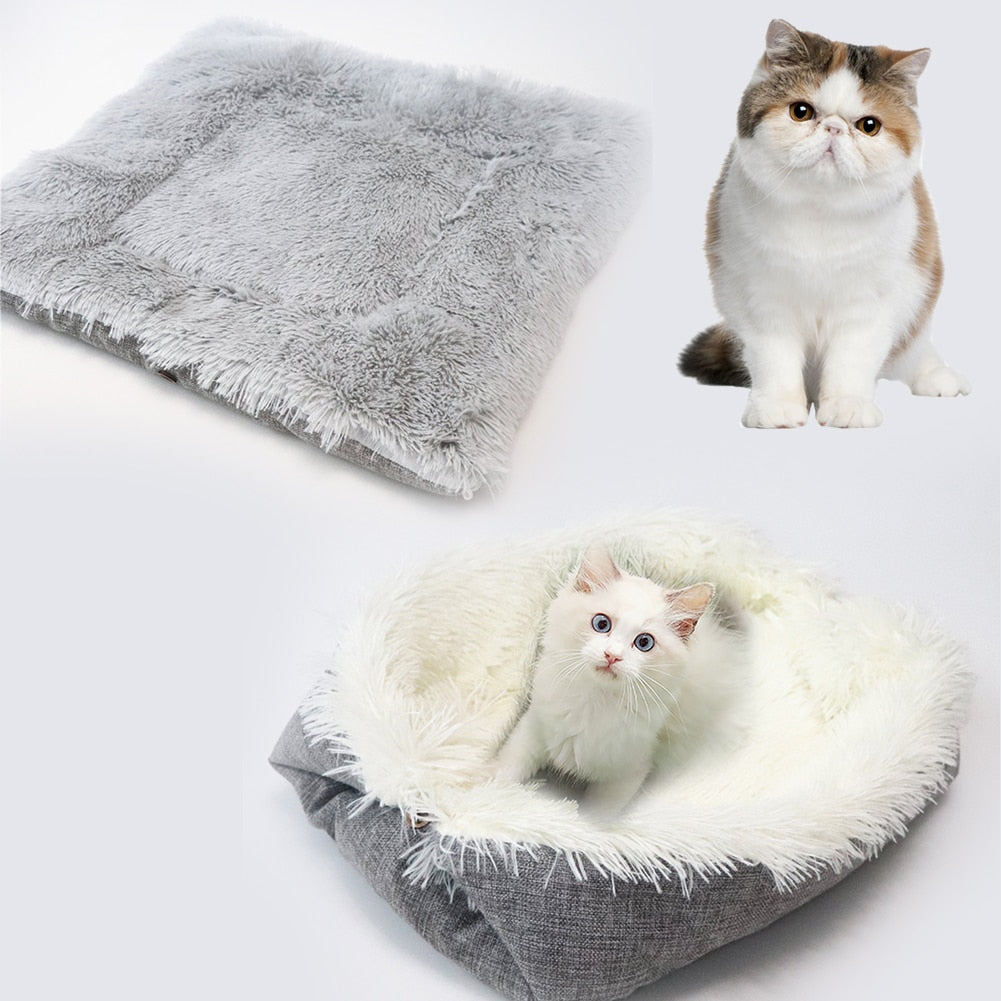Fluffy Convertible Cat Bed