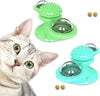 Interactive Cat Toy Windmill Portable Scratch Hair Brush Grooming Shedding Massage Suction Cup Catnip Cats Puzzle Training Toy