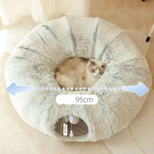 Plush Cat Tunnel Bed