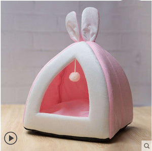 Cute Bunny Ear Cat House