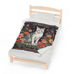 Velveteen Plush Cat Tapestry Blanket