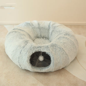 Plush Cat Tunnel Bed