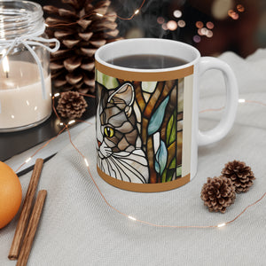 Stained Glass Cat Mug