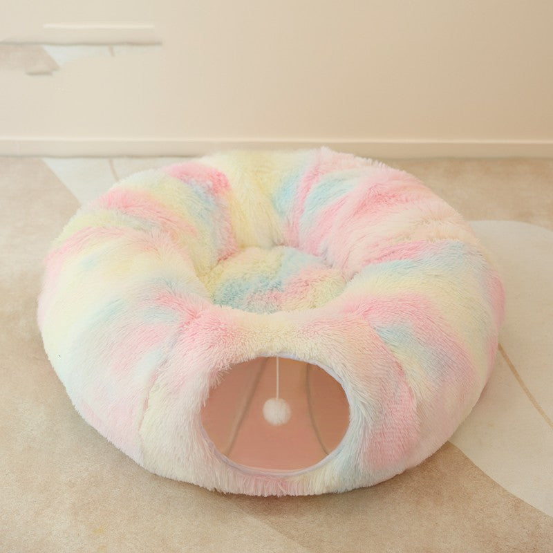 Plush Cat Tunnel Bed