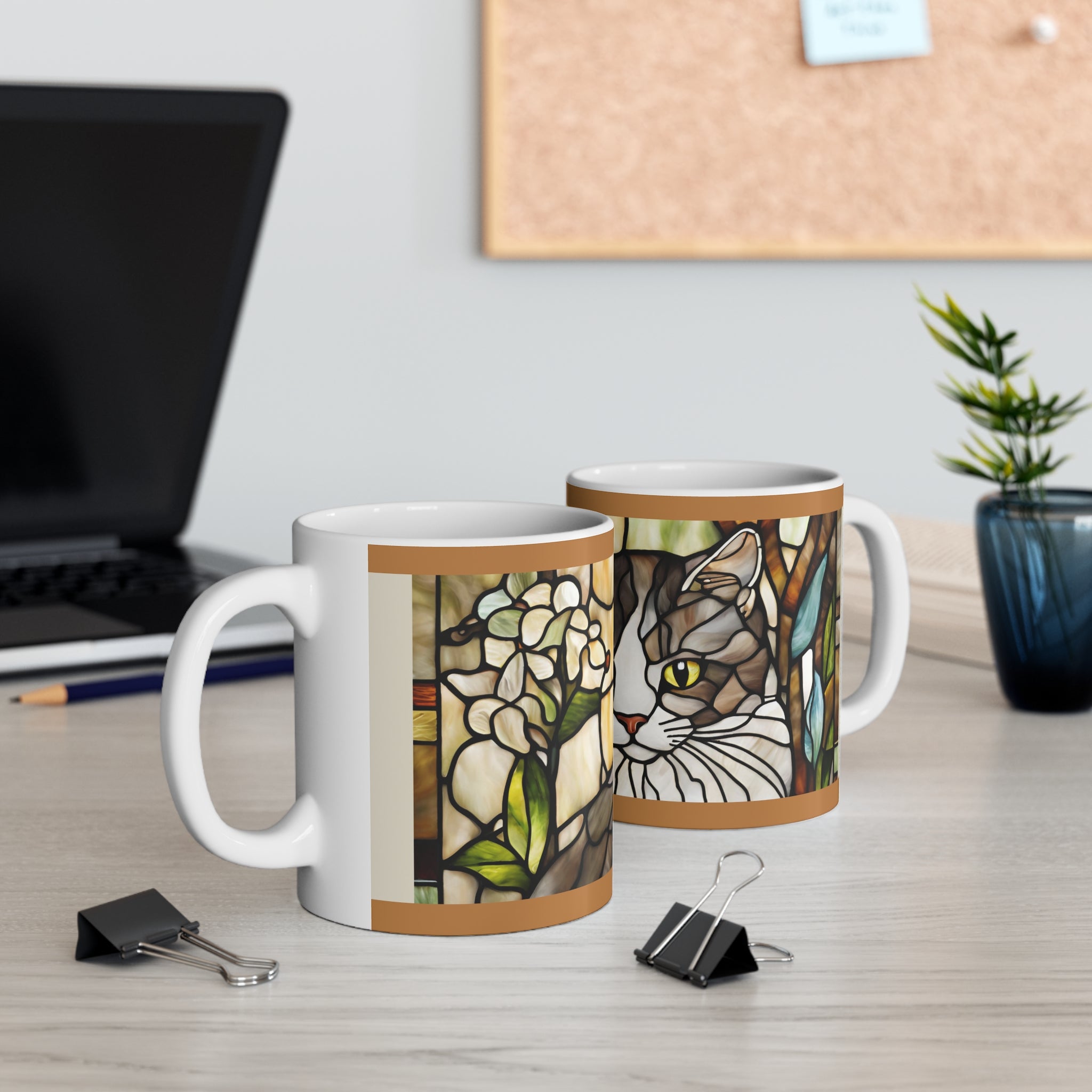 Stained Glass Cat Mug