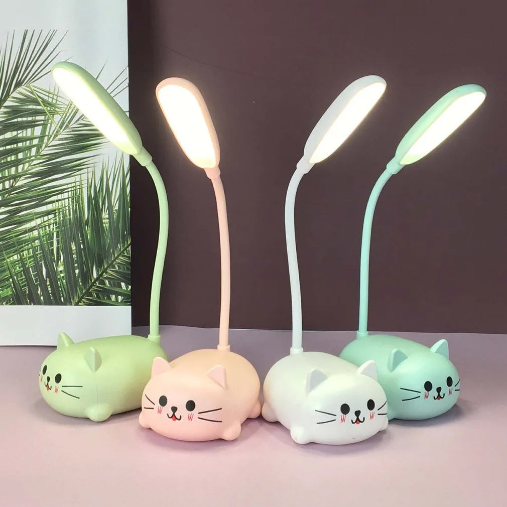 Led Colorful Night Light Table Lamp Cartoon Cute Pet Cat Light Usb Child Eye Protection Warm White Desk Lamp LED Reading Light