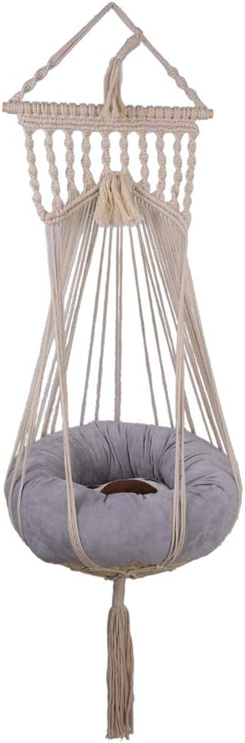 Macrame Cat Hammock Boho Interior Cat Bed (Beige)