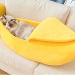 Funny Banana Cat Bed House Cute Cozy Cat Mat Beds Warm Durable Portable Pet Basket Kennel Dog Cushion Cat Supplies